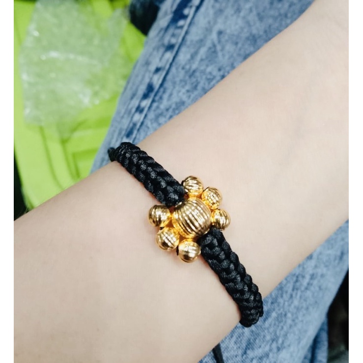 gelang tali kombinasi lapis emas