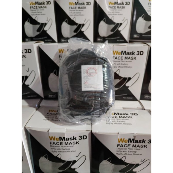 masker dukbil, kf94,non hijab hitam