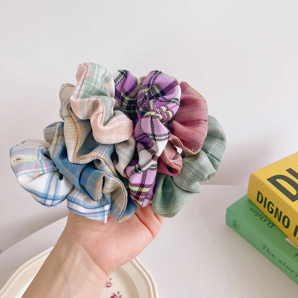 NomiYumi - Ikat Rambut Karet Scruncies Scrunchy Srunchie Pita Aksesoris Hijab Wanita Korea Simple-3