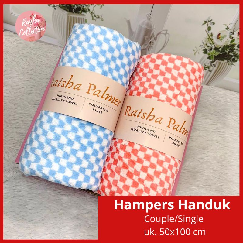 Rc Hampers Handuk Couple Tanggung 50x100/Sport 30x70 Kado Nikah Seserahan Kado Anniversary Gift Card