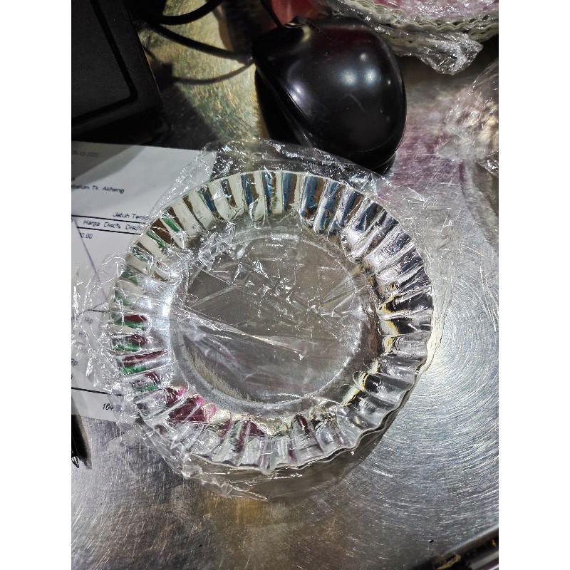 10pcs Piring Kertas Silver / Piring Kue ultah Kotak Perak / piring kue kertas segi bulat isi 10pcs
