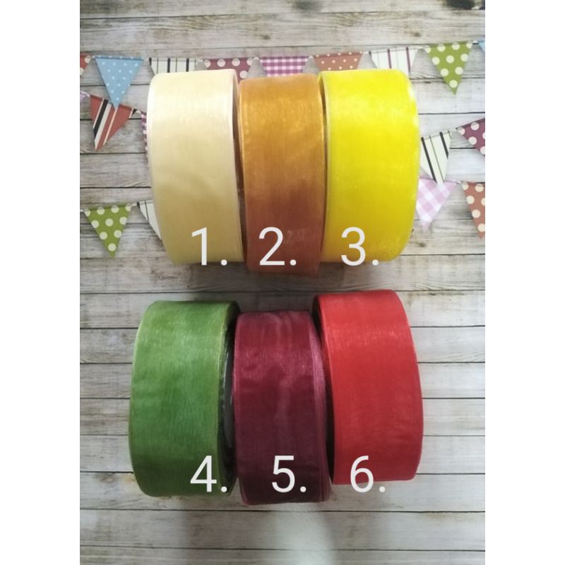 Pita organdi organza 4 cm rol 20 yard hiasan hampers parcel lebaran idul fitri