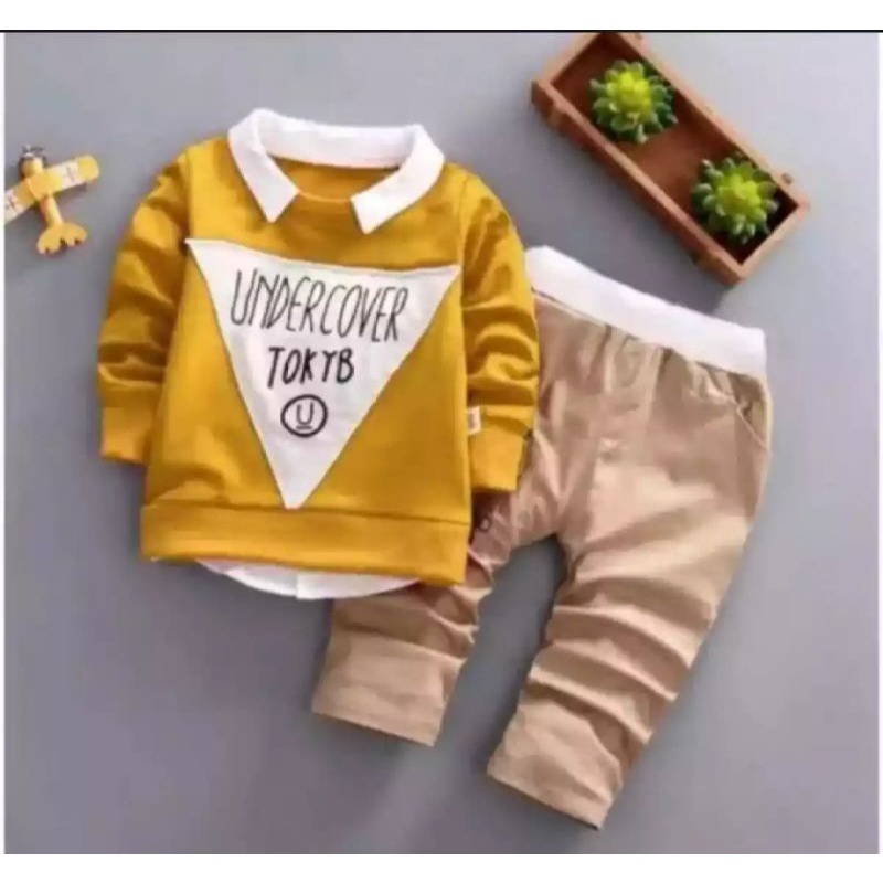 SET SWITER ANAK/BABY TERRY ANAK LAKI LAKI DAN PEREMPUAN TERBARU UNDER COVER UMUR 1-5 THN