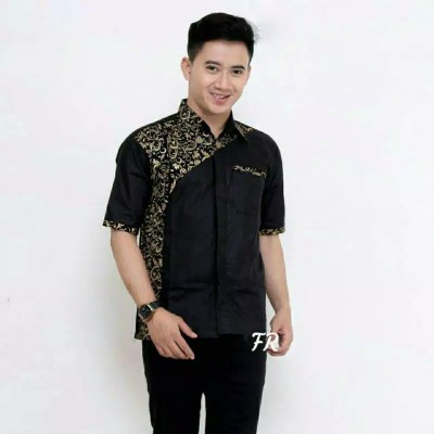 Kemeja Batik Pria Lengan Pendek Hem Hrb026 Bswart Size M L Xl Xxl