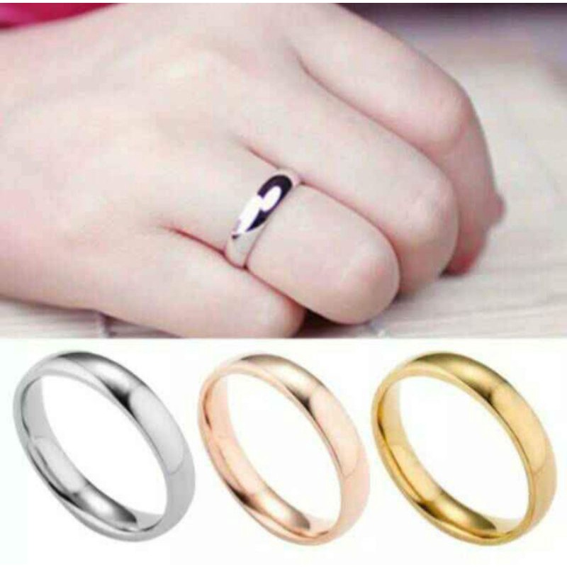 CINCIN TITANIUM COUPLE BLACK WHITE GOLD PRIA WANITA TERLARIS