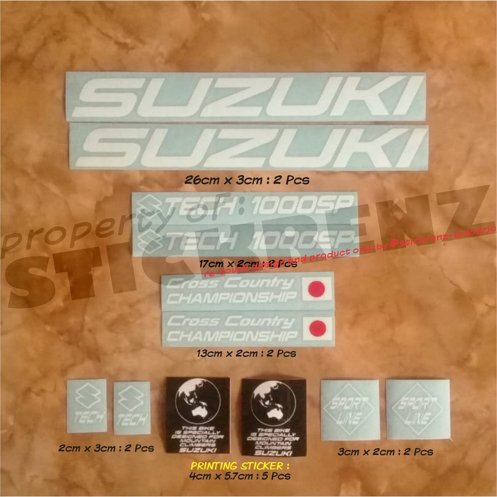 Cutting Sticker Stiker Frame Sepeda Suzuki Tech 1000SP 01 Custom