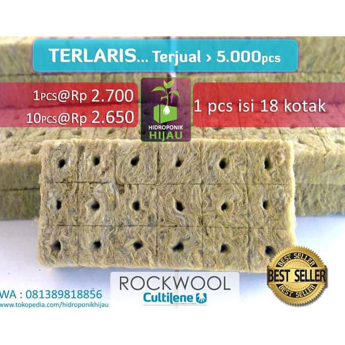 

Rockwool Hidroponik Siap Pakai merk Cultilene