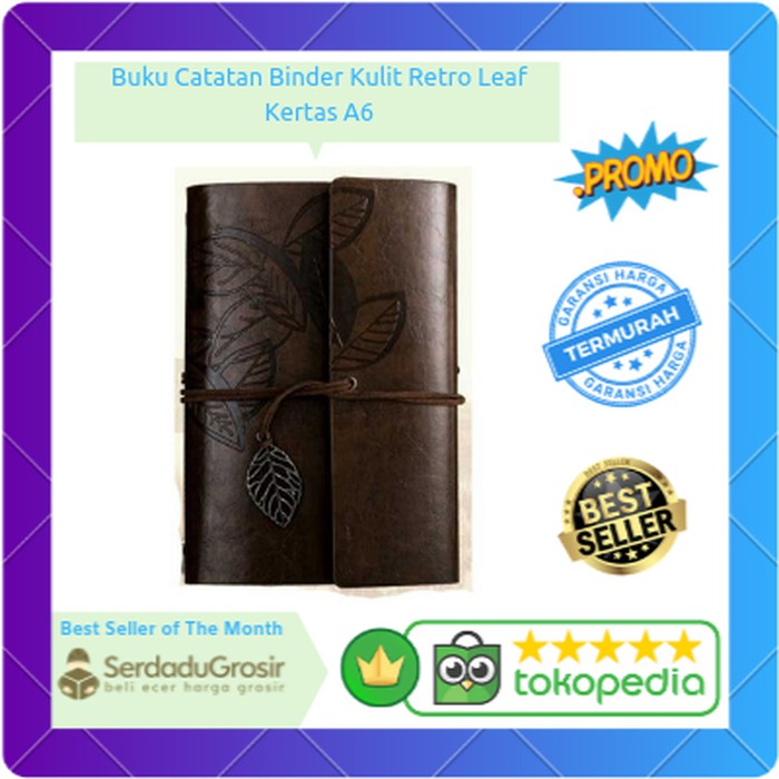 

Buku Catatan Binder Kulit Retro Leaf Kertas A6