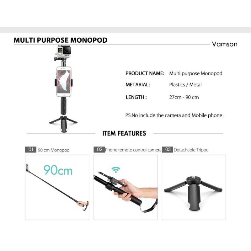 Aksesoris Lengkap Kamera Aksi Full Set GoPro Monopod Chest Strap