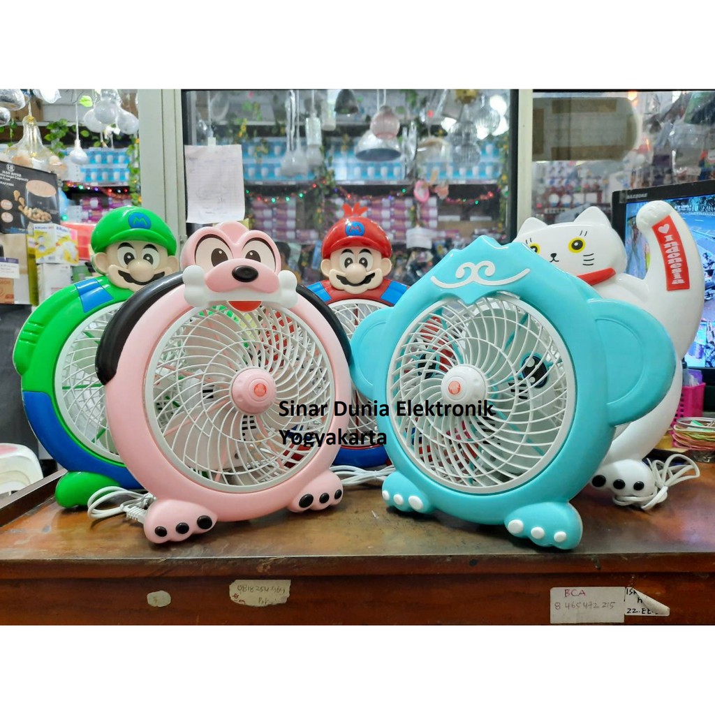 Kipas Angin Mini 8&quot; Karakter Cat Box Fan Profan