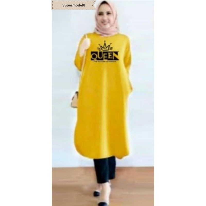 KAOS TUNIK BAHAN BABYTERRY/FASHION PAKAIAN MUSLIMAH/ATASAN TUNIK WANITA