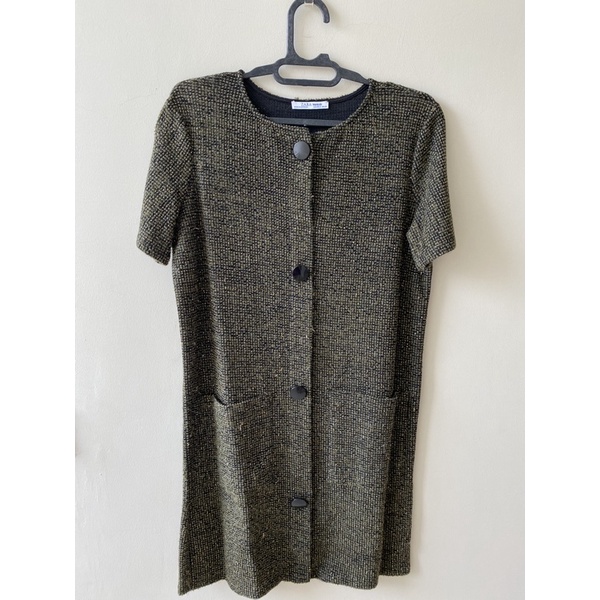 Zara dress tweed hijau (S)