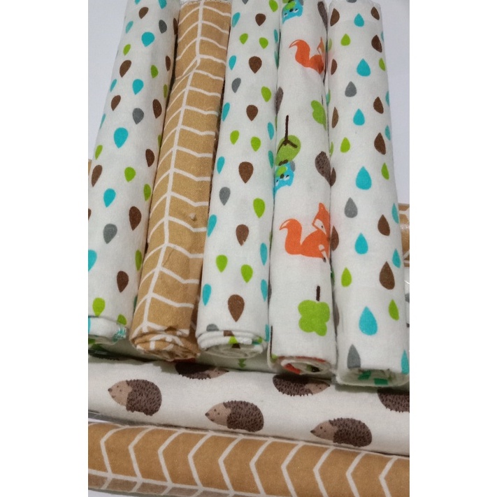 Alas Ompol Bayi Tatakan Ompol Bahan Katun Print Motif Lucu Isi 10 pcs