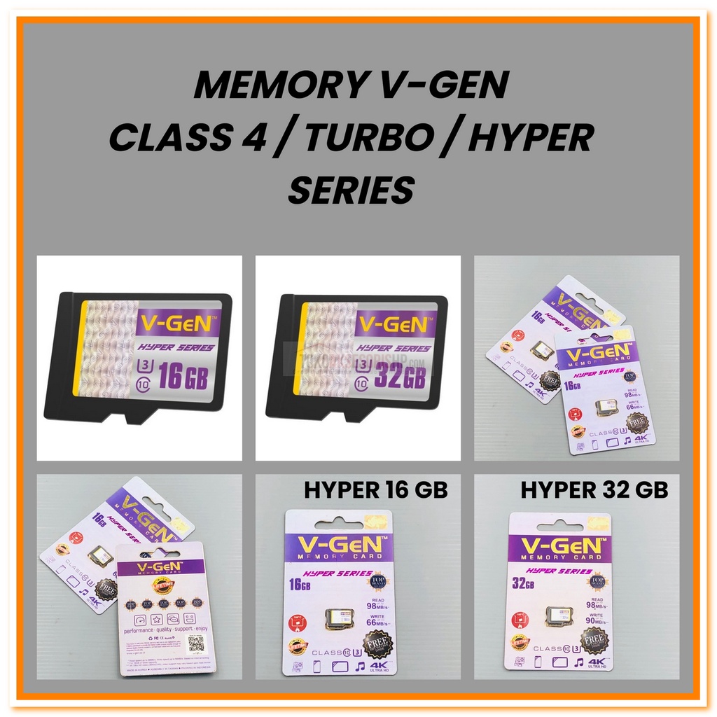 MEMORY 4GB 8GB 16GB 32GB 64GB 128GB KELAS 10 TURBO / HYPER SERIES / FLASHDISK ASTRO VGEN ORIGINAL