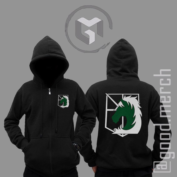 Hoodie Zipper Attack On Titan Military Police Shopee Indonesia