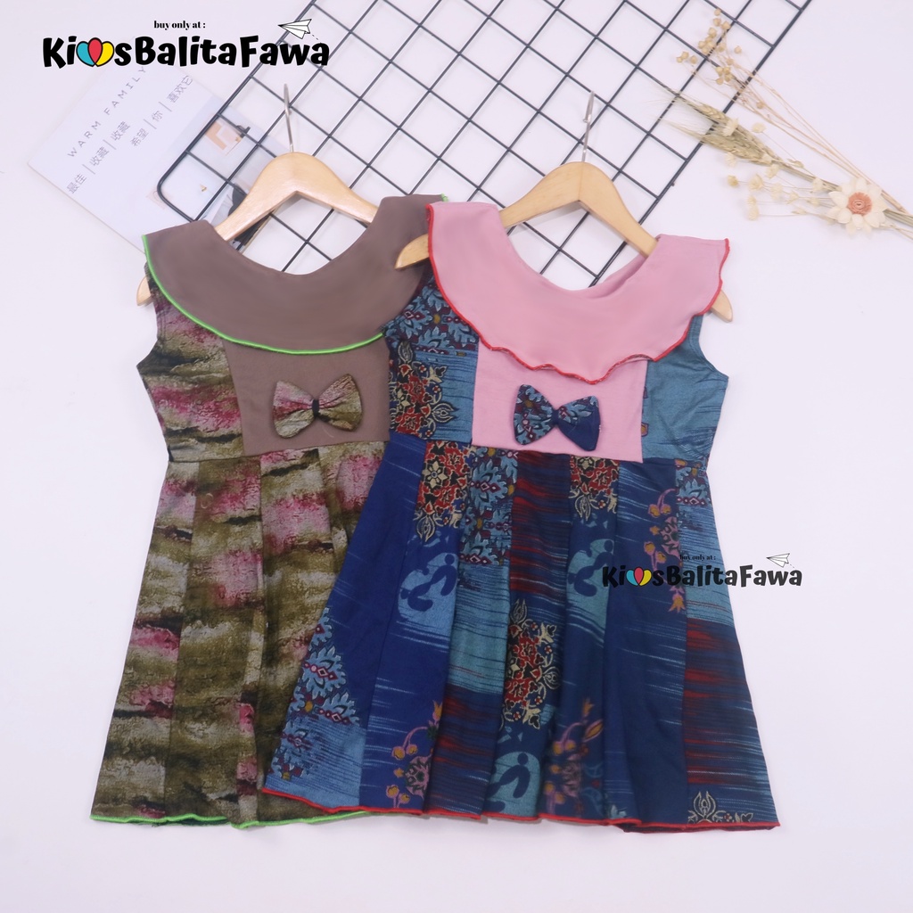 (Batik) Dress Cantika uk 3-4 Tahun / Dres Anak Perempuan Model Yukensi Baju Pesta Cewek Motif Modern