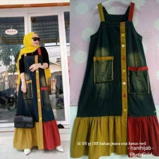 Overall Jeans / Overall/ Overall Terbaru/ Overall Import/ Overal/ Pakaian Wanita/ Baju Muslim Wanita