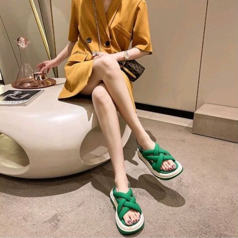 MYSTYLE Lolipop Korea Design Sandal Tali Wedges Fashion Wanita Import