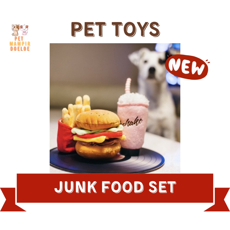 Mainan Anjing Kucing JUNK FOOD SET Pet Toys