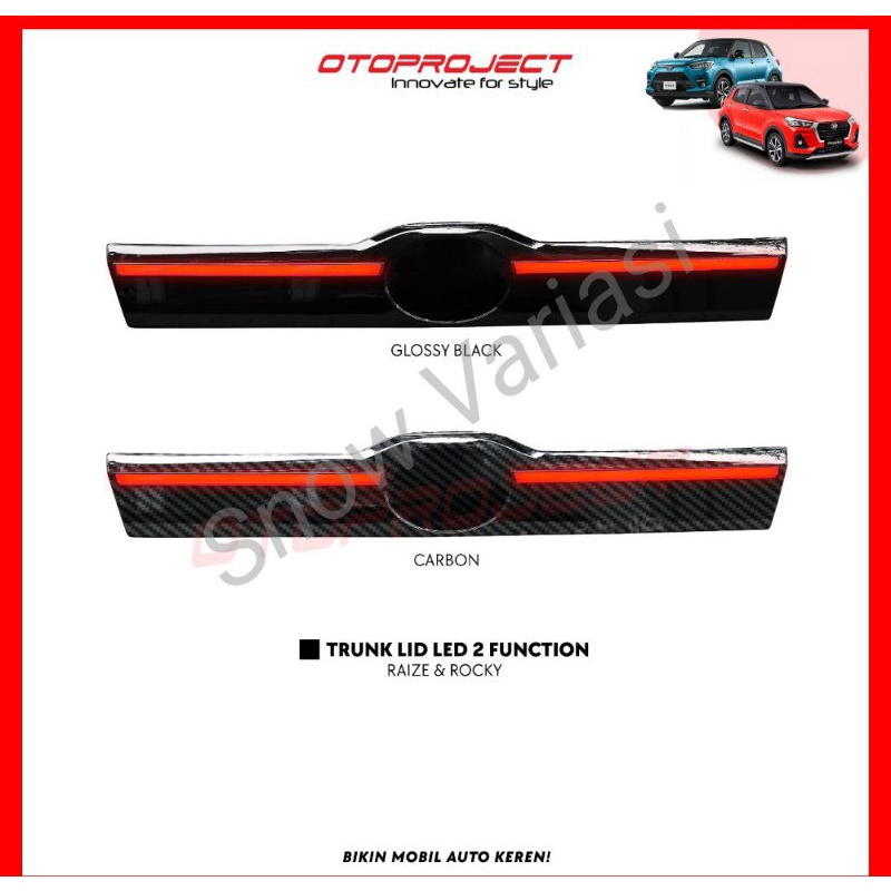 Trunk Lid Raize Rocky Bagasi Belakang LED 2 Function Hitam Carbon