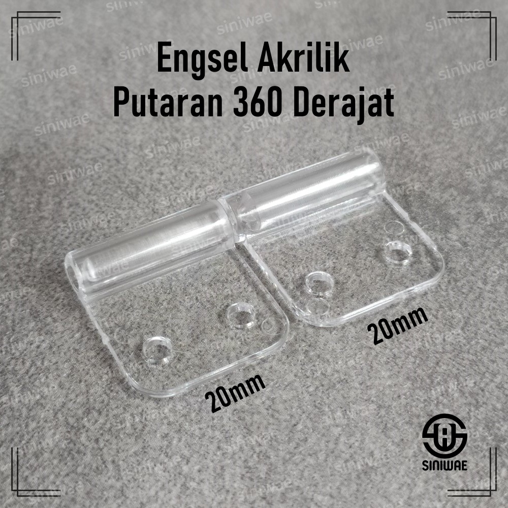 Engsel Akrilik Putaran 360 Derajat Hinge Acrylic Transparan Bening