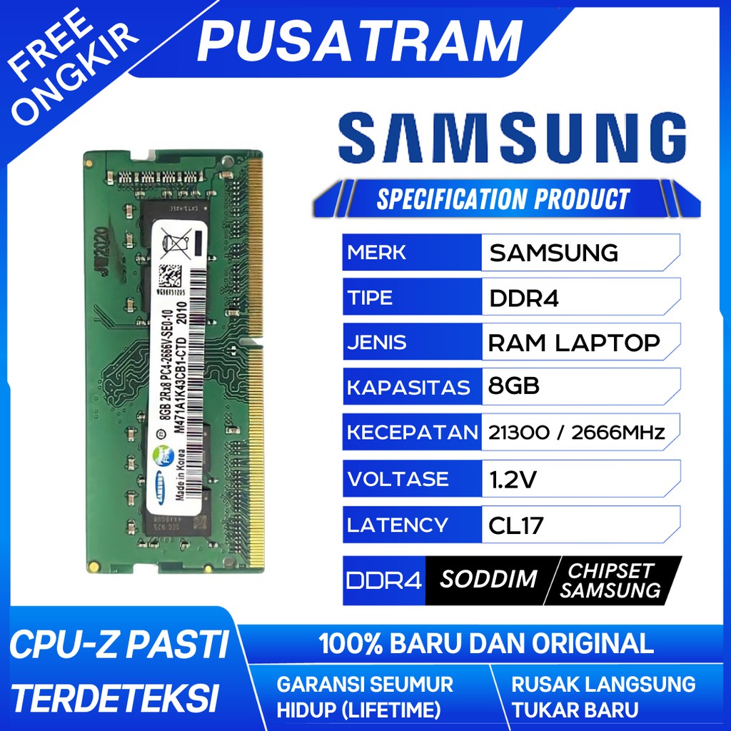 RAM LAPTOP SAMSUNG DDR4 8GB 2666MHz 21300 ORI GAMING RAM NB DDR4 8GB
