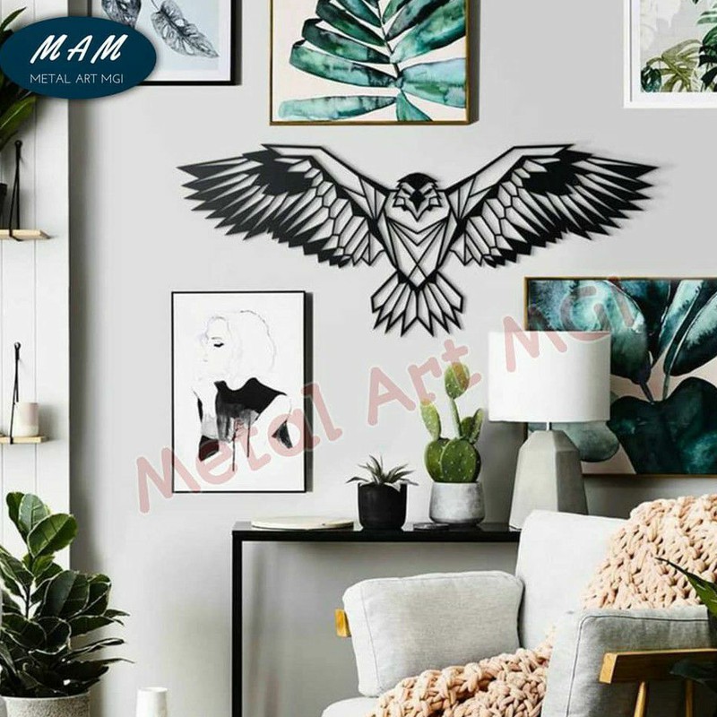 Hiasan Dinding Besi Geometric elang METAL WALL DECOR dekorasi dinding WALL DECOR