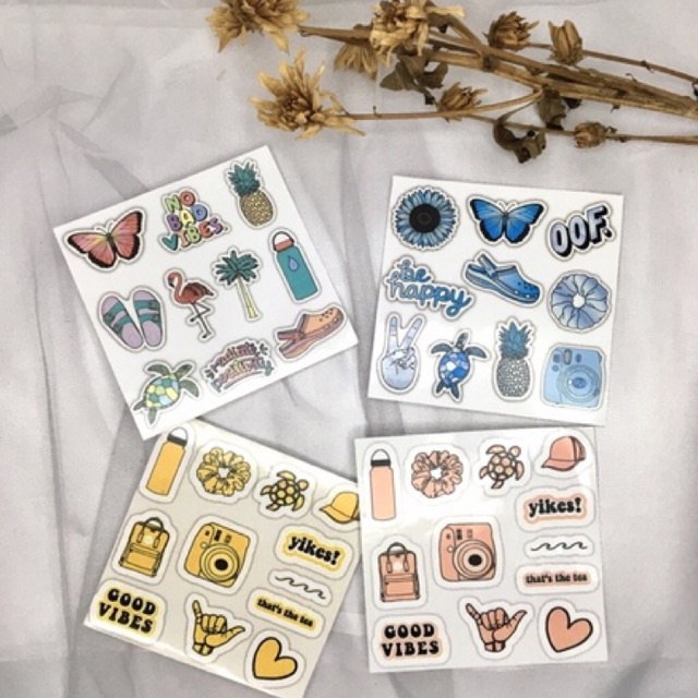 

Sticker Aesthetic No Cutting / Stiker Lucu Tidak Dipotong