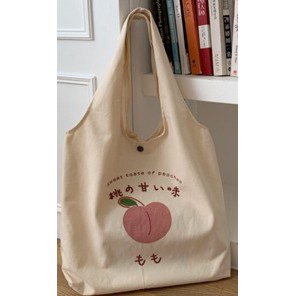 NEW Totebag Vintage Populer Tas Tote BIG Bahan Kanvas-PEACHS