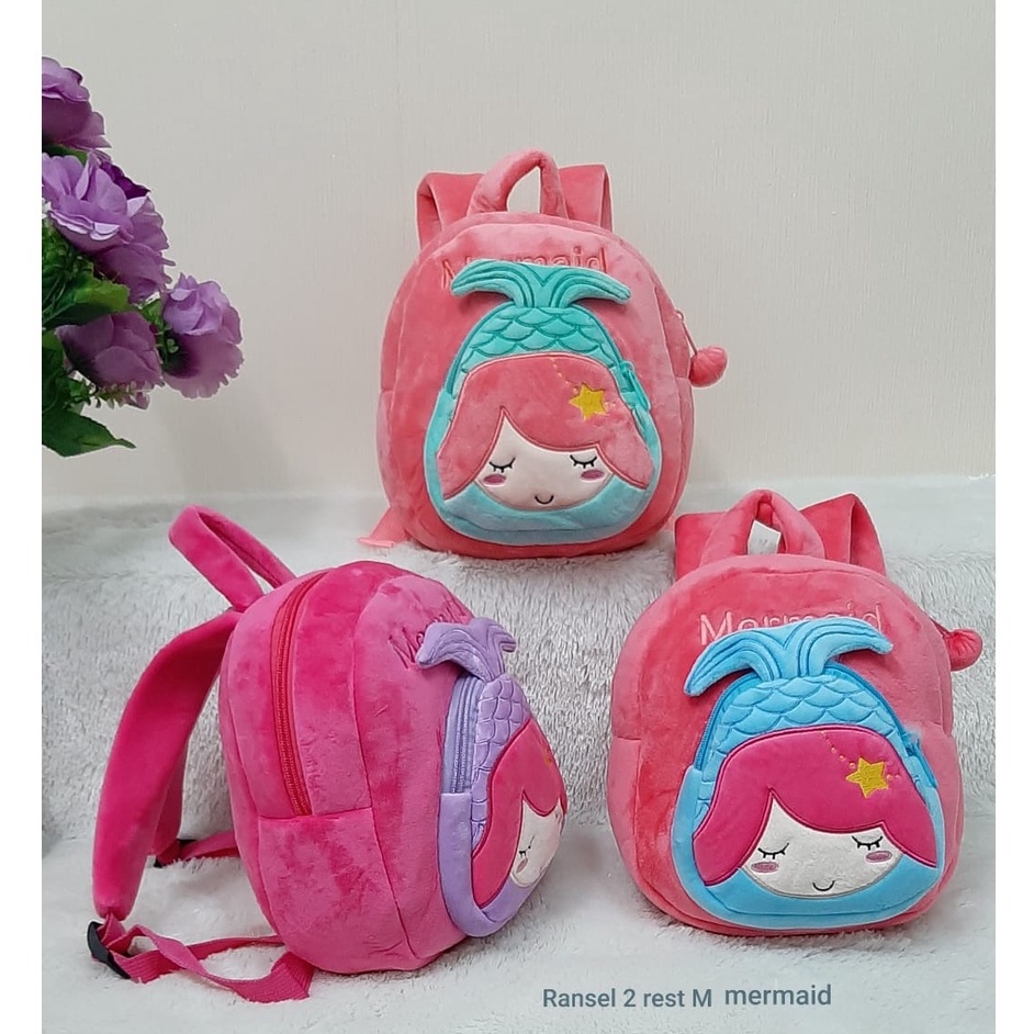 Tas Ransel Mermaid Size L/Bagpack Anak Tk Sd/Tas Mermaid/Tas Karakter/Tas Punggung