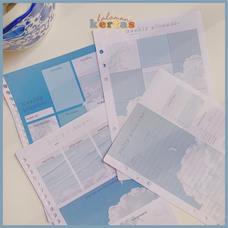 

A5 20 Holes Nature Aesthetic Weekly and Daily Planner (Binder refill / insert /isi)