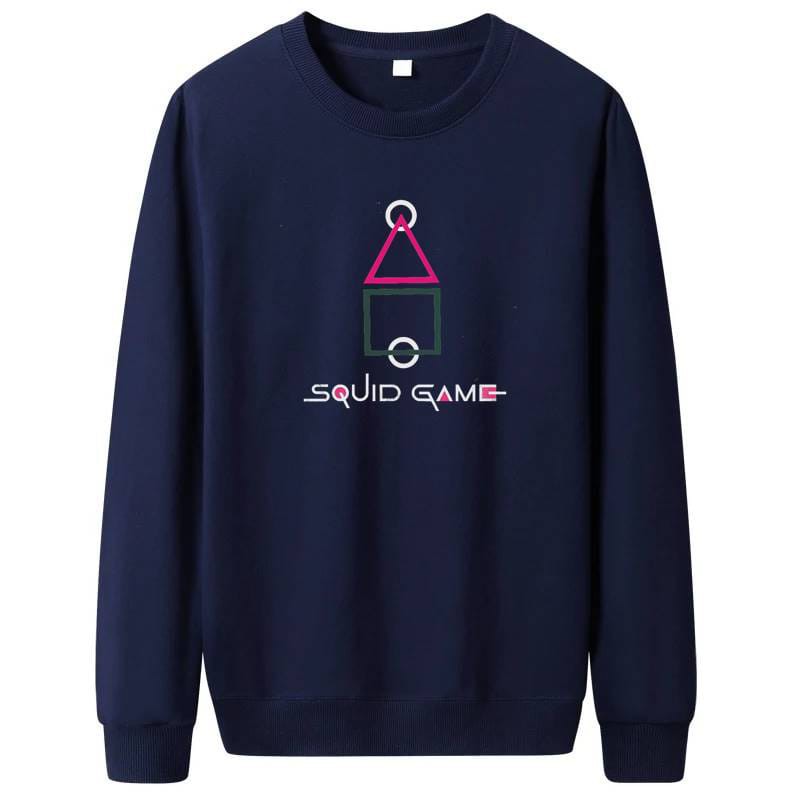 SWEATER CREWNECK UNISEX SQUID GAME FLEECE TEBAL HALUS PREMIUM TERBARU,