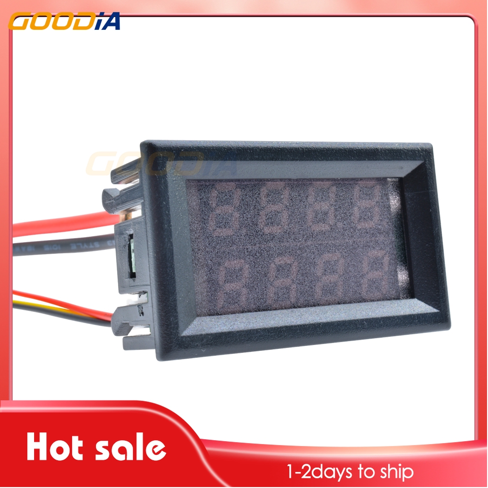 Voltmeter Ammeter Digital Dc 0-200v 10a Dengan 4 Bits 5 Kabel