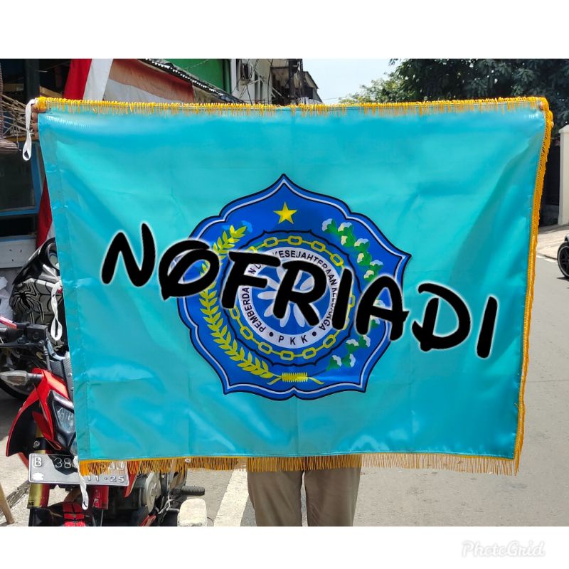 

best seller custom bendera print pake rumbai bolak balik 90cm x 135cm