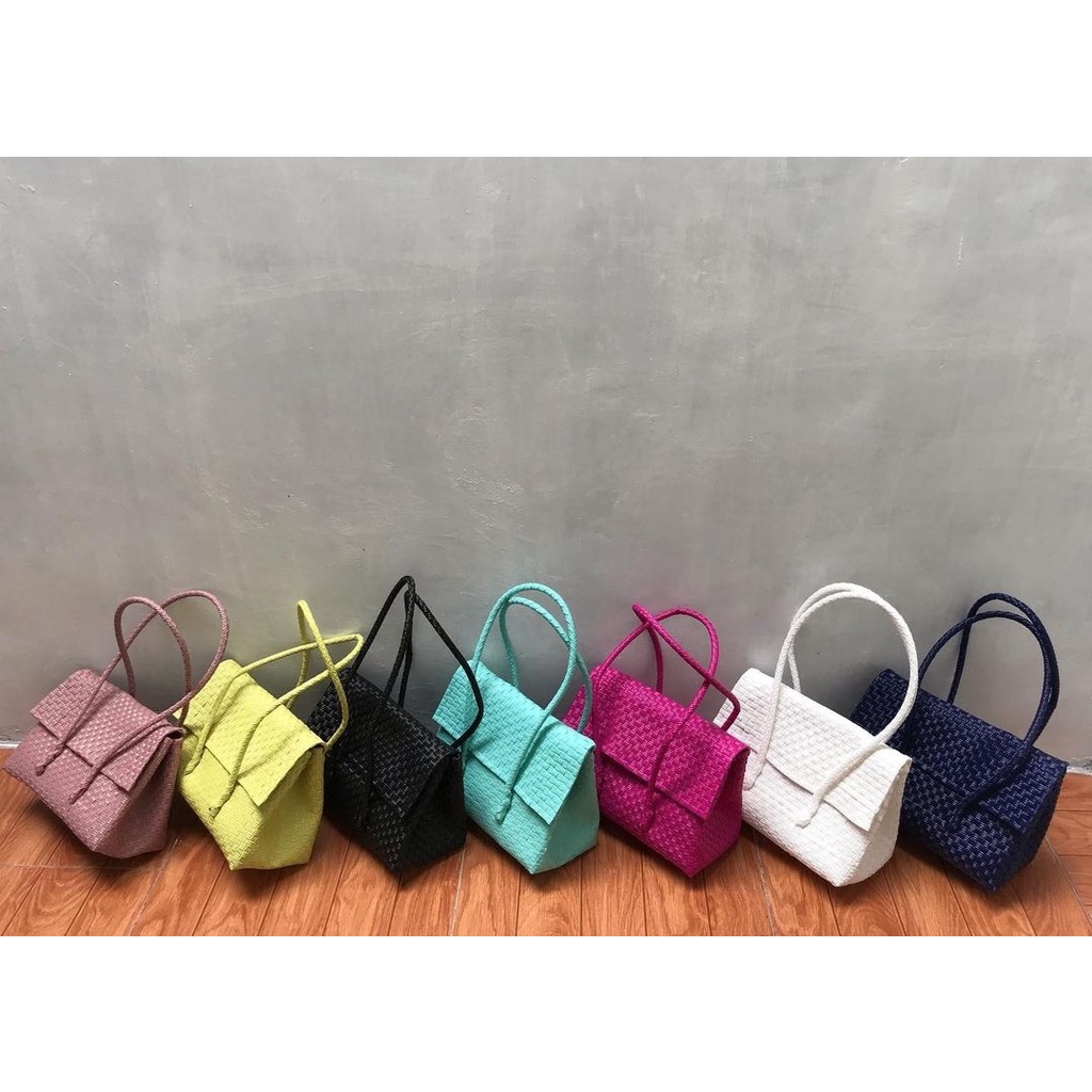 (TANPA ACCESORIES) READY Flip Bag Tas Jali Tas Jaly Tas Anyaman Tutup Magnet Premium Size Besar