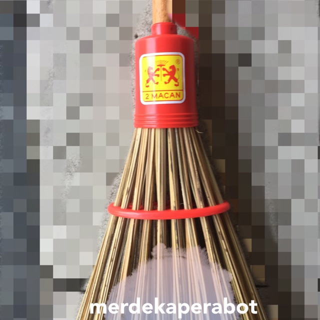 Sapu lidi sapu taman pakai gagang - dua macan（go-send surabaya）