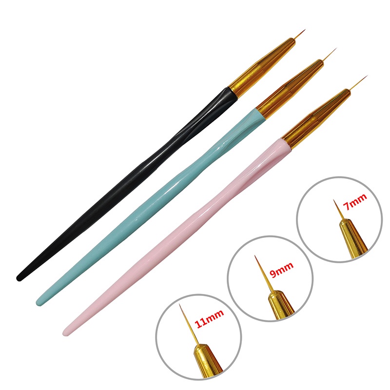 3pcs /Set Kuas Liner Nail Art Gambar Bunga Lukisan Pena UV Gel Brushes Tools Manicure