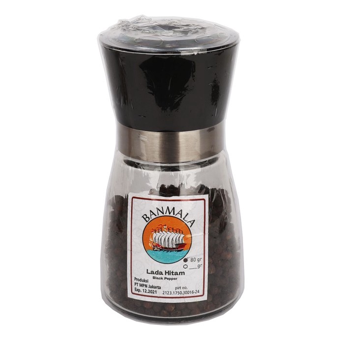 

PEMOTONG DAGING Lada Hitam dengan gilingan black Pepper with Mill 80g Banmala Spices BG0795