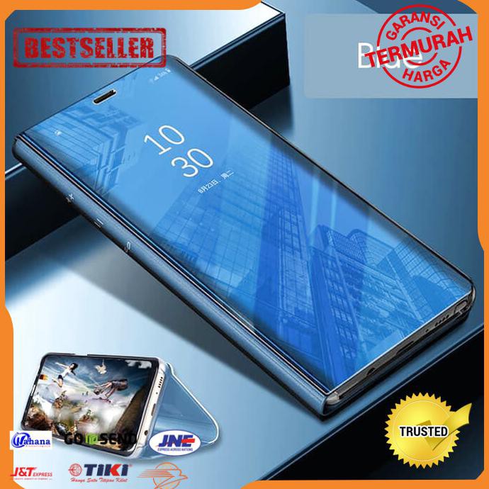 CASING HP XIAOMI REDMI 9 FLIP CASE MIRROR STANDING AUTOLOCK