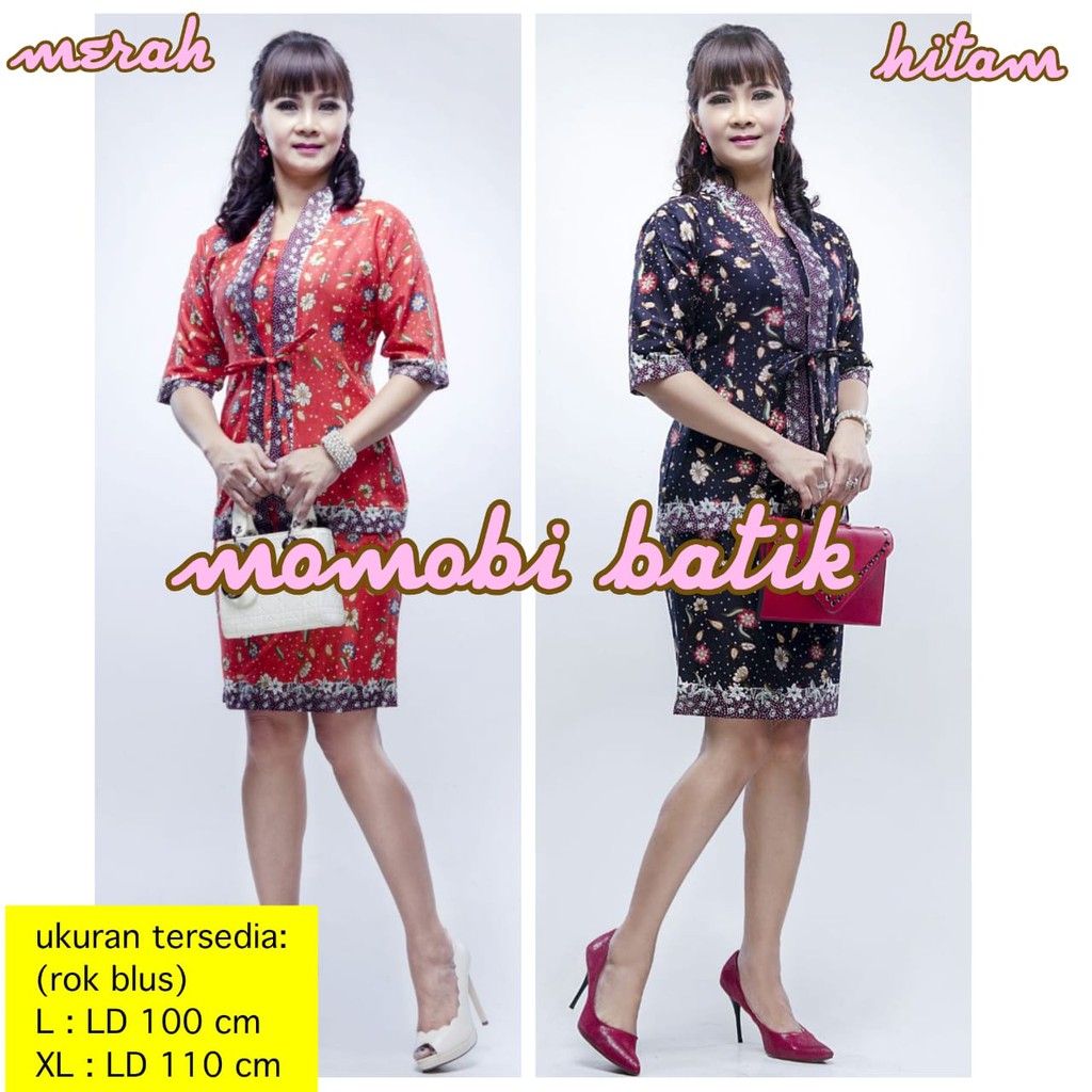 SETELAN ROK BLUS WANITA BATIK KARTIKA BUNGA