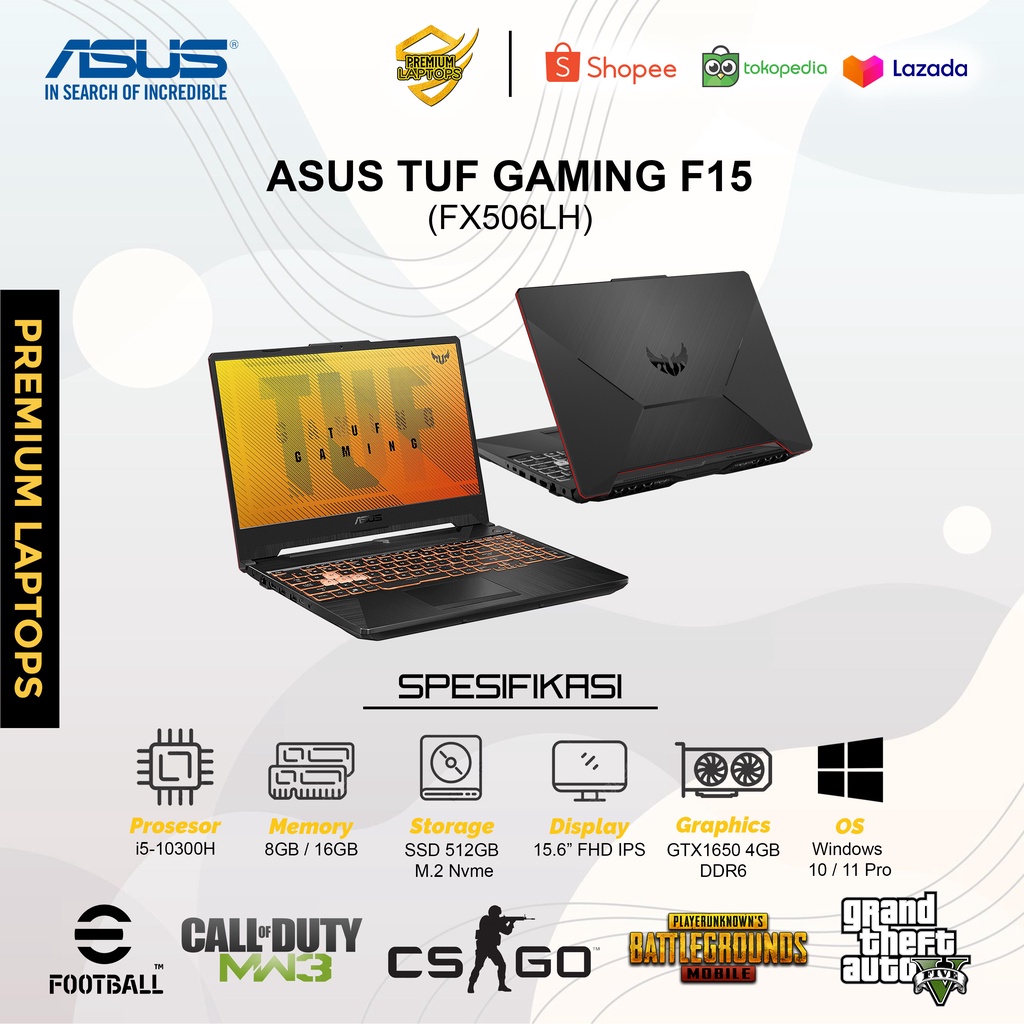 Jual Asus Tuf Gaming F15 Fx506lh I5 10300h 16gb 512gb Fhd Ips Gtx1650 4gb Win 11 Shopee Indonesia 1542