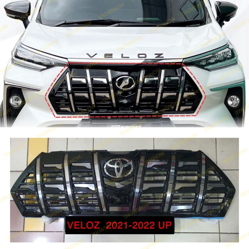 Grill Depan Toyota Veloz 2021 2022 Up Alphard Hitam Glossy List Chrome