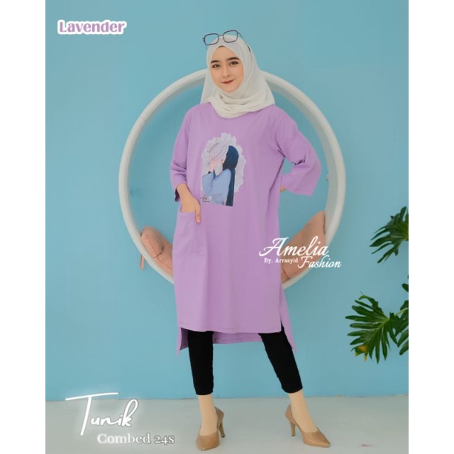 TUNIK COMBED OVER SIZE ORI AMELIA FASHION OOTD DEWASA TERBARU MODERN KEKINIAN