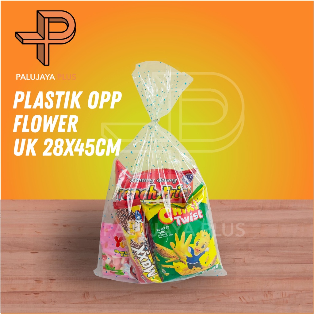 

(28x45) PLASTIK OPP HAMPERS GOODIE BAG SOUVENIR FLOWER / PLASTIK ULTAH 28x45 ISI 12 LEMBAR