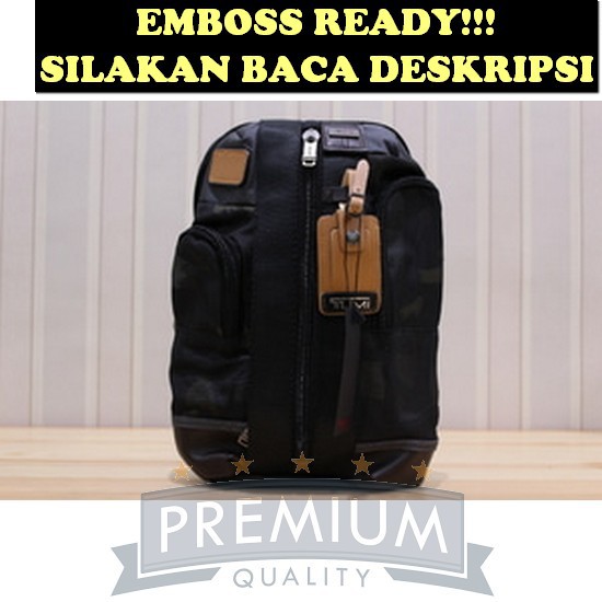 Tas Sling Bag TUMI Saratoga Premium Black Army ~ FREE EMBOSS