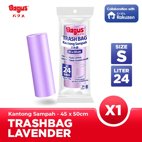 Kantong Plastik Sampah Bagus Trash Bag Roll Ukuran 45 x 50 cm isi 24