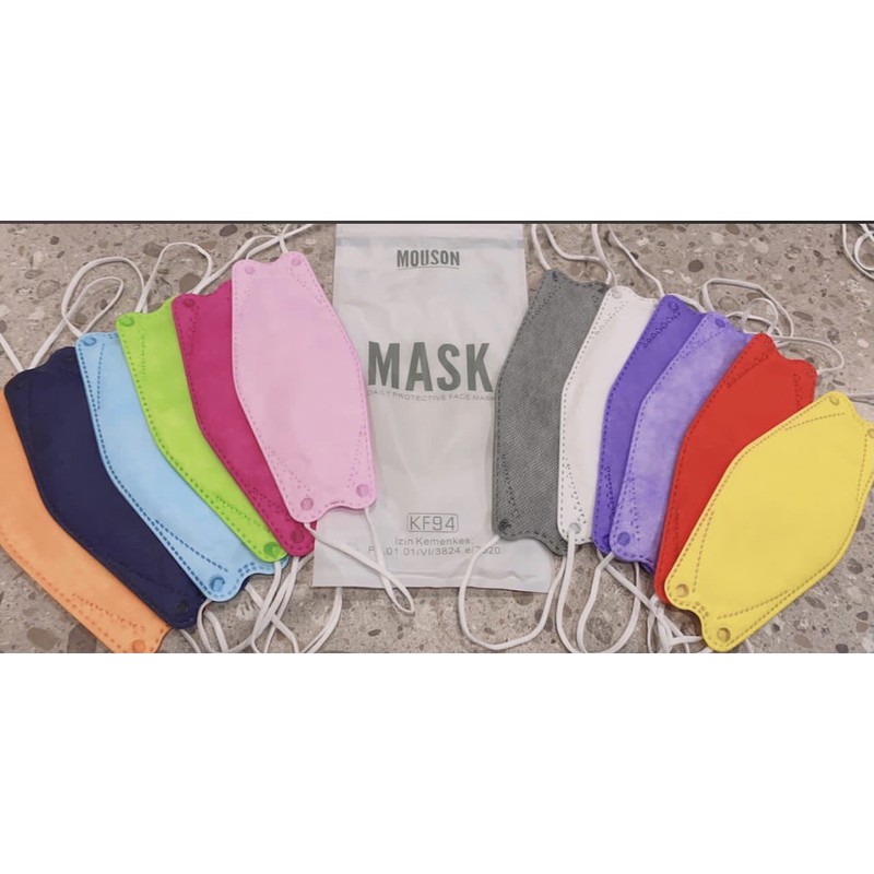 Masker KF94 WArna Korea Mouson KF 94 Model Evo CoNvex 4ply Earloop 1 pack isi 10pcs