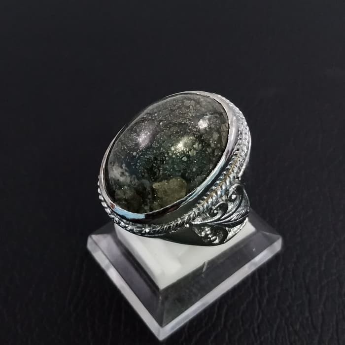 Cincin Batu Badar Perak Jumbo Tembus