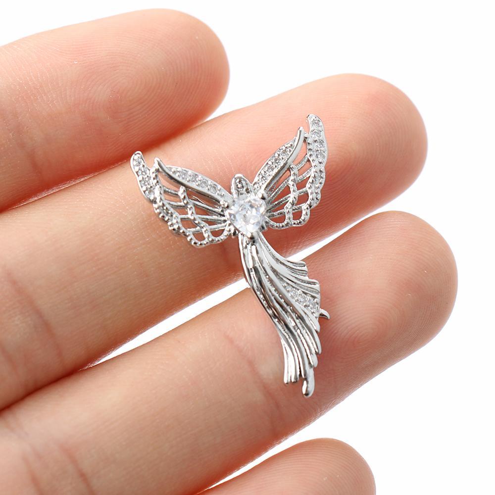 R-flower Angelwing Pendant Charm Gift Bless Hadiah Doa Agama Kristen