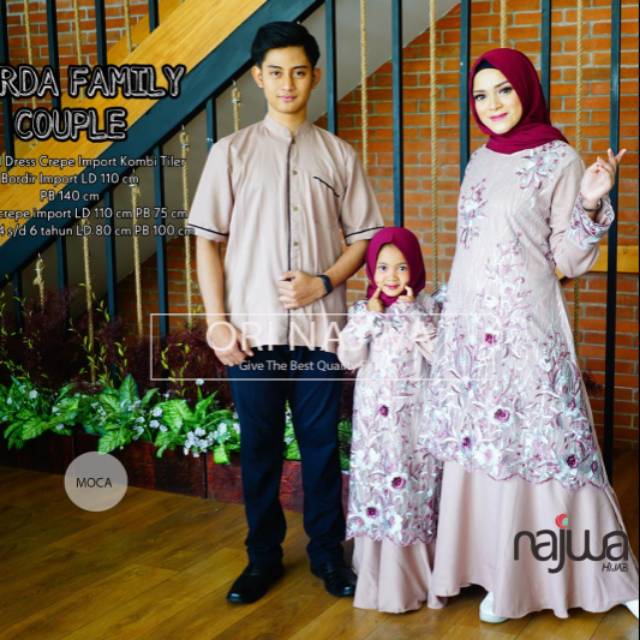 Promo Baju Gamis Brokat Kemeja Wirda Family Couple Anak Cewek Usia 4 6th Ori By Najwa Shopee Indonesia